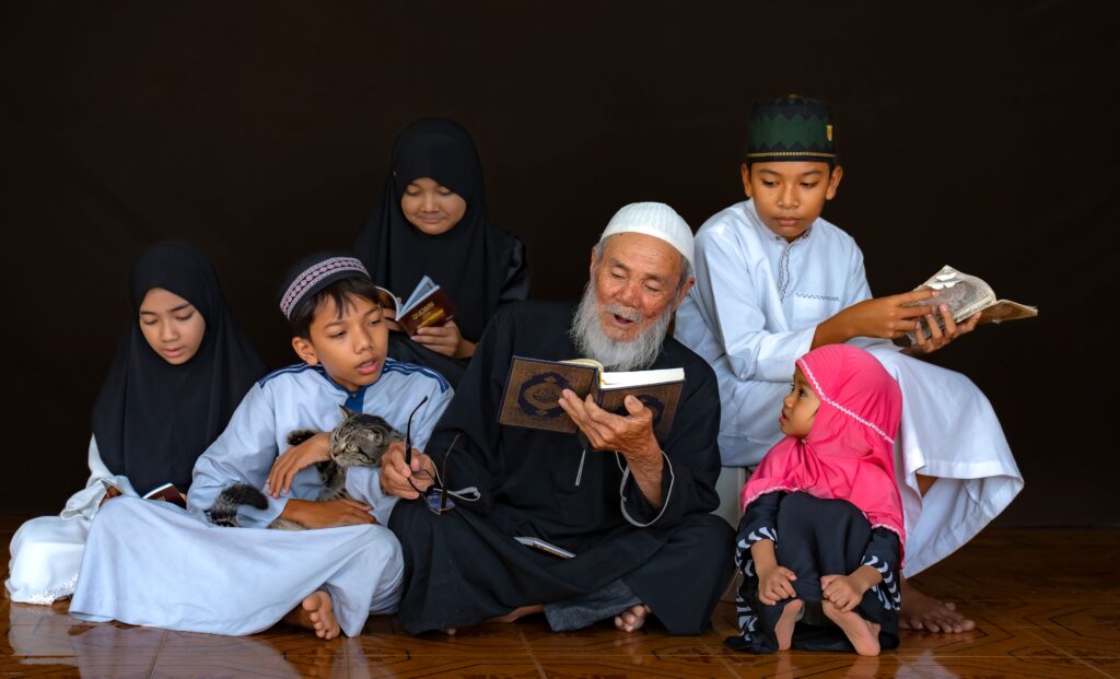Family learning kalimahs and duas together